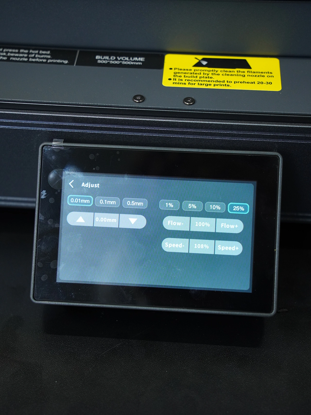 Impressora 3D Vuze 5050 — display touch LCD